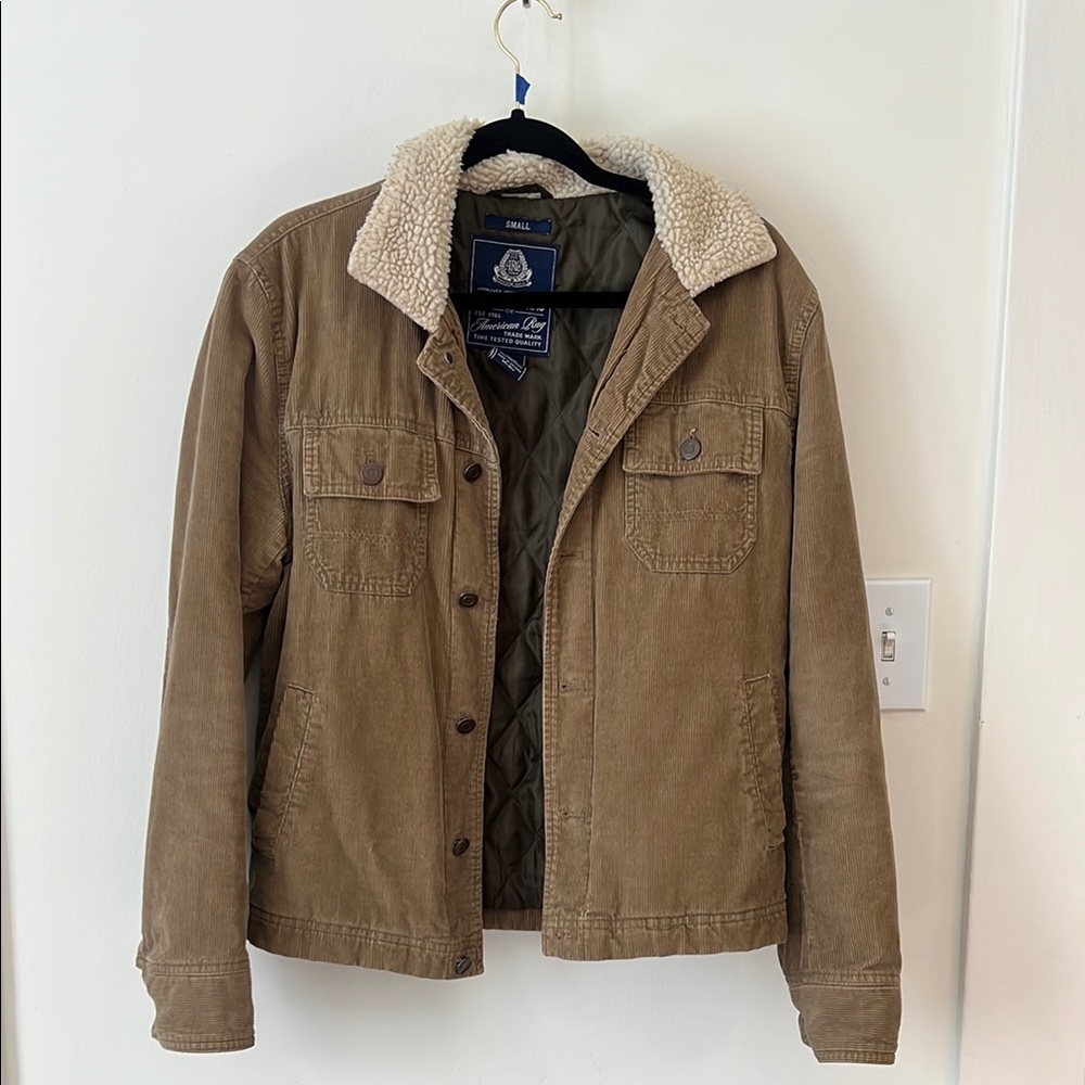 Men's Brown Sherpa-Lined Jacket